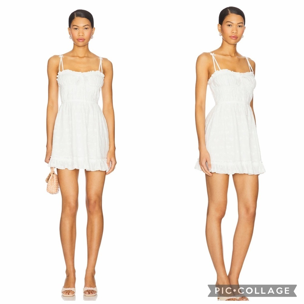 NWT For Love & Lemons Edie Eyelet Soft Core Cotton Lace Slip Dress Size XL